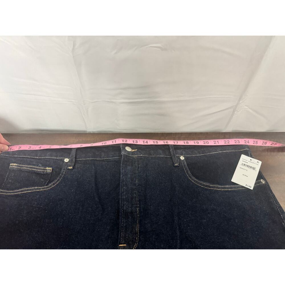 Good American Stretch Denim Indigo Midi Skirt Size 24 (Plus), NWT - Picture 9 of 12